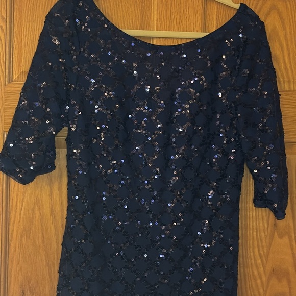 NWT Ever Pretty Long Navy Sequin Wedding Holiday 14 - Picture 2 of 7